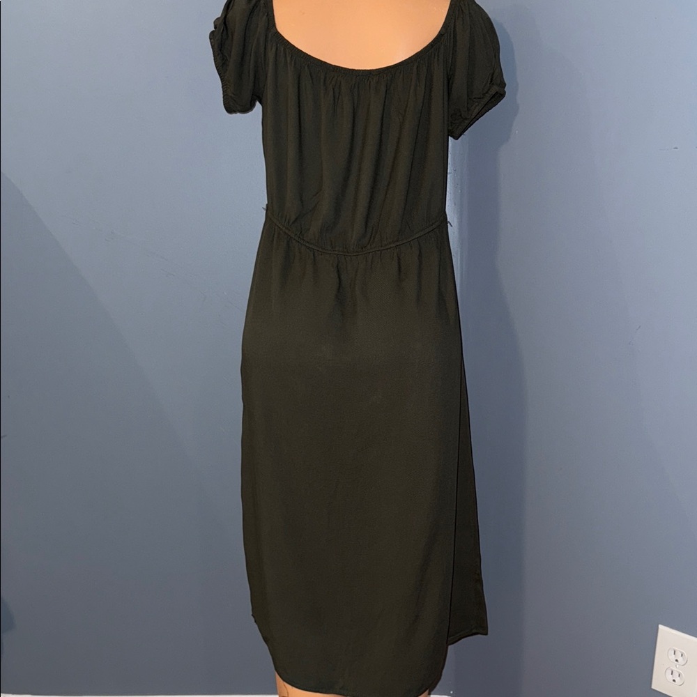 J for Justify Dark Green Button-Front Midi Dress - Picture 5 of 6